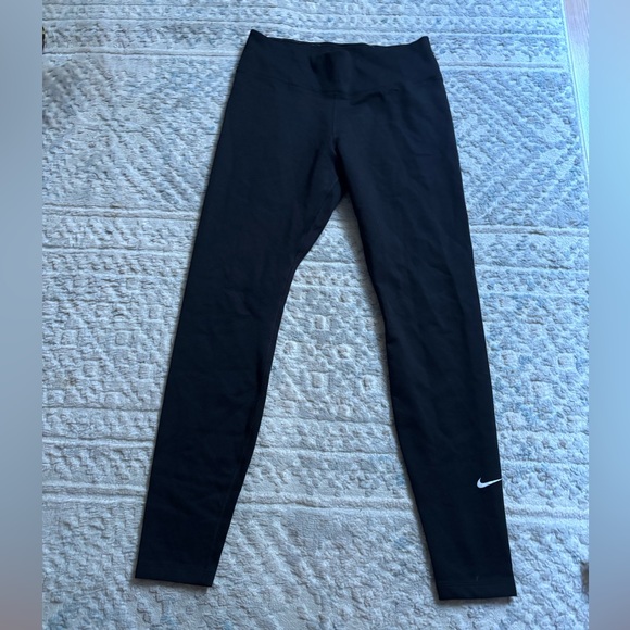 Nike  Black Leggings with White Logo - Picture 1 of 3